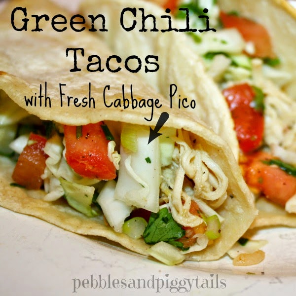 Green chili tacos