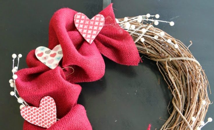 Diy Burlap And Grapevine Wreath For Valentine S Day Making