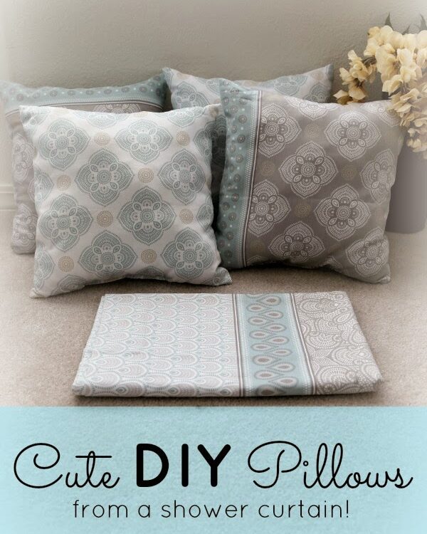 DIY shower curtain pillows