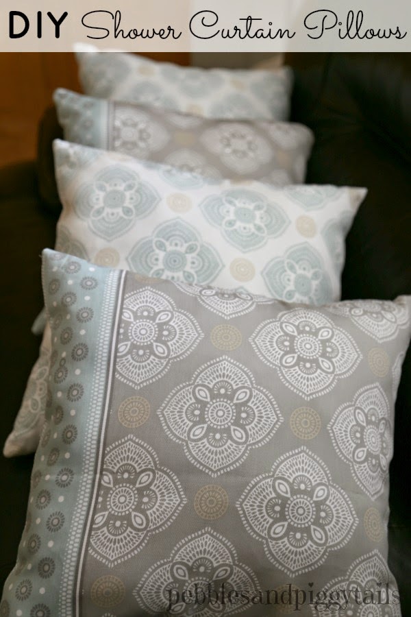 DIY Pillows from a Shower Curtain Making Life Blissful