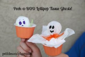 Peek a boo lollipop tissue ghost