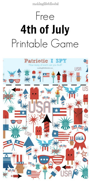 Free Printable I Spy Game for the 4th of July