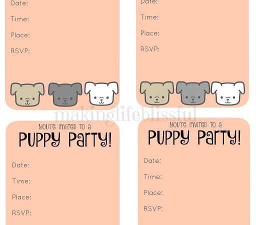 Free Puppy Party Printable Invite | Making Life Blissful