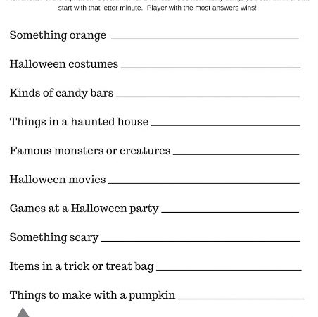 Autumn and Halloween Scattergories Printable | Making Life Blissful