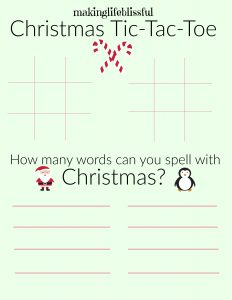 christmas tic tac toe spelling 1