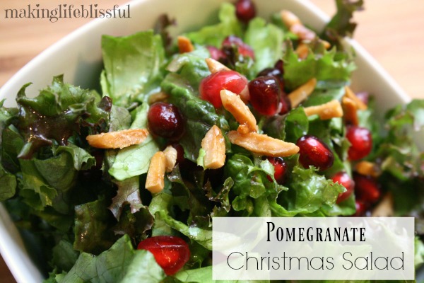 Pomegranate Christmas Salad with Pink Poppyseed dressing