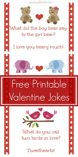 Valentine's Day Jokes Printable Valentines for Kids Classroom