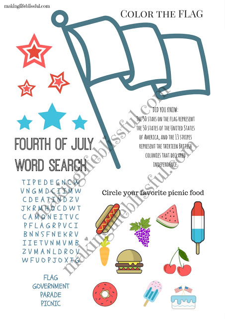 4th of July party game printables