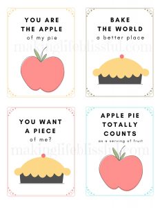 apple pie cards printable bundle
