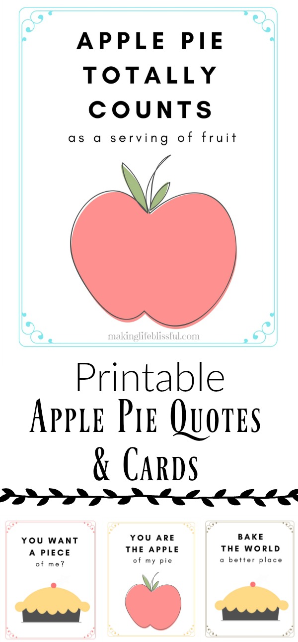 apple pie printable quotes and cards