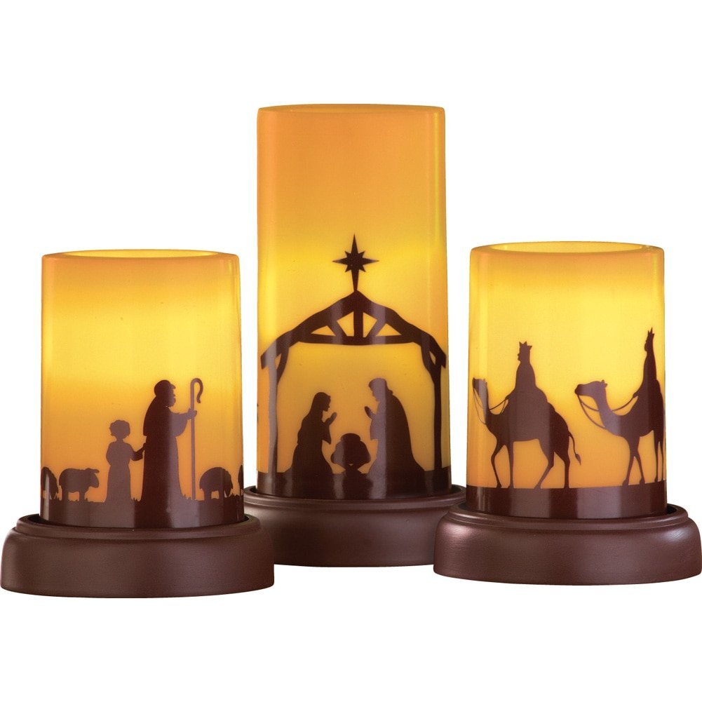 Flameless Candle Nativity Set