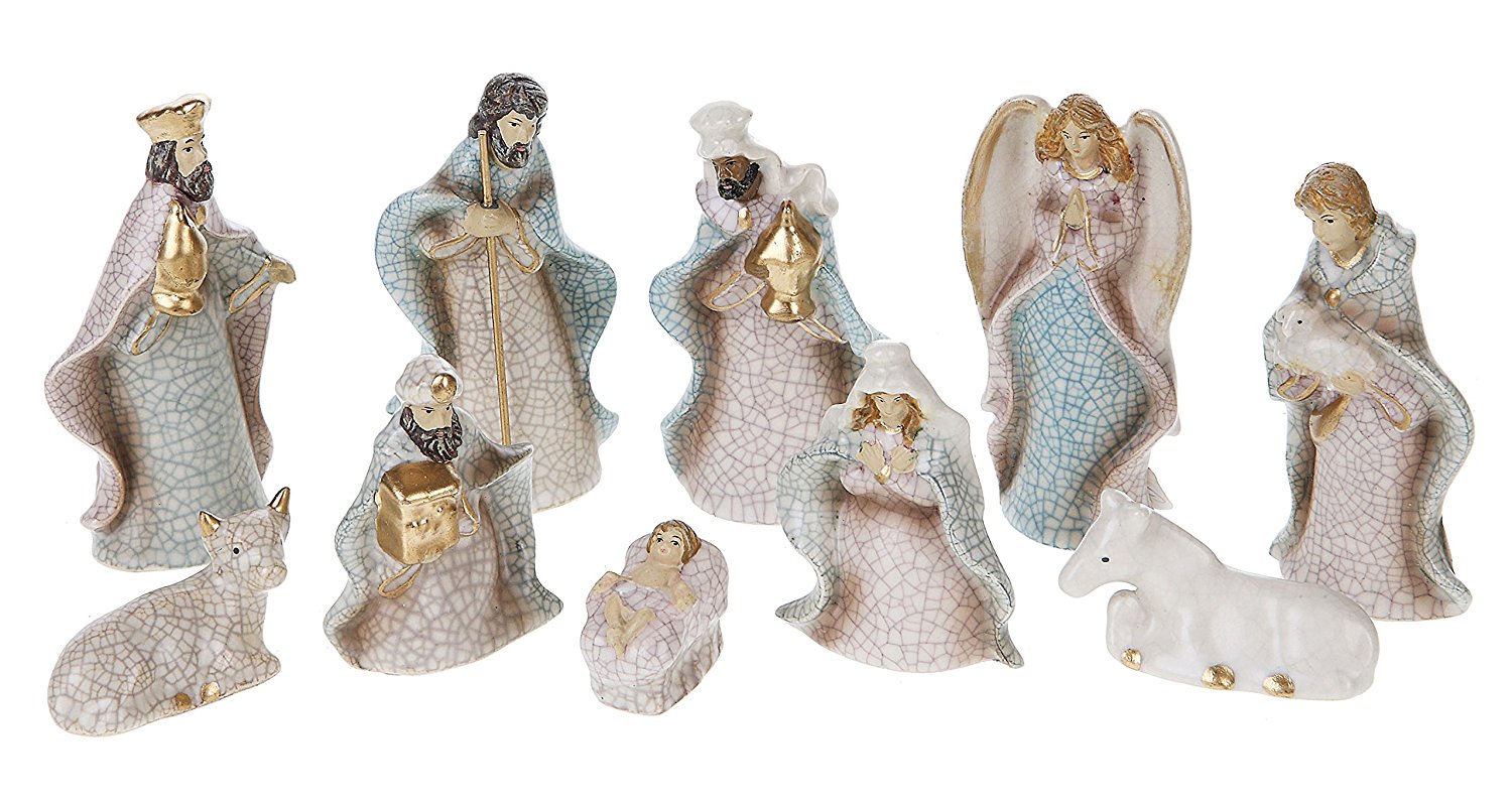 Stoneware Crackled Nativity