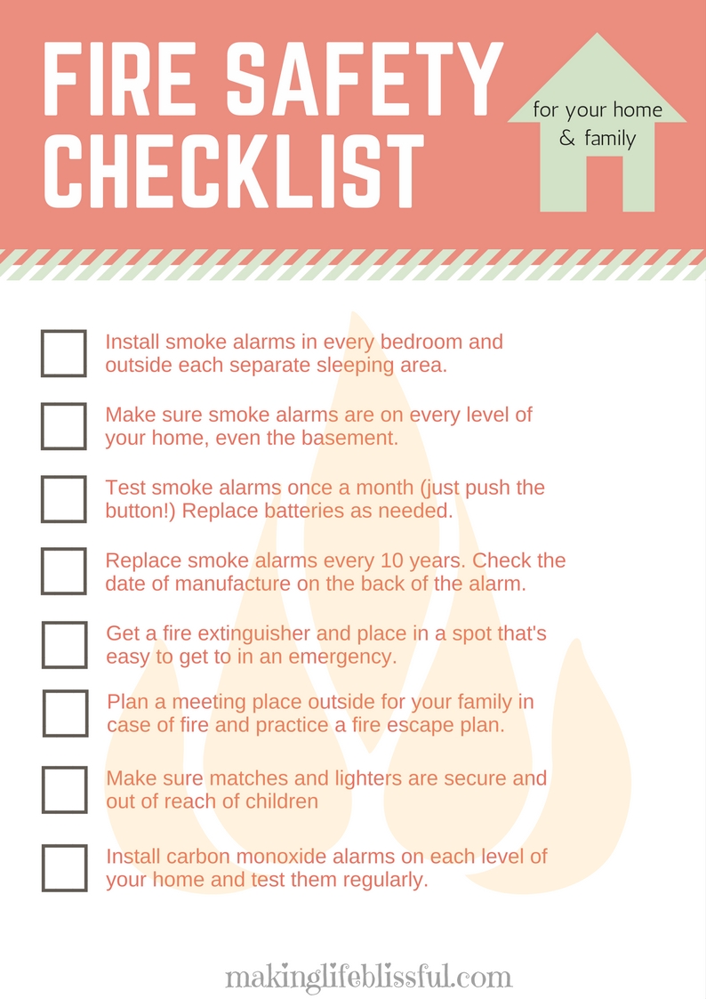 Printable Fire Inspection Checklist Template 7473