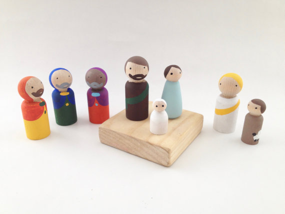 Wooden Peg Nativity Set of 8