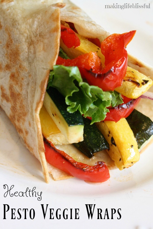 Healthy Pesto Veggie Wraps for Dinner!