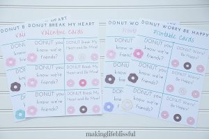 Free Donut Party Printables and Valentine Gift Tags | Making Life Blissful