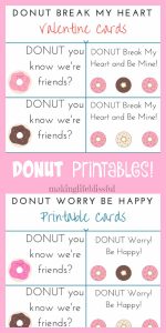 Free Donut Party Printables and Valentine Gift Tags | Making Life Blissful