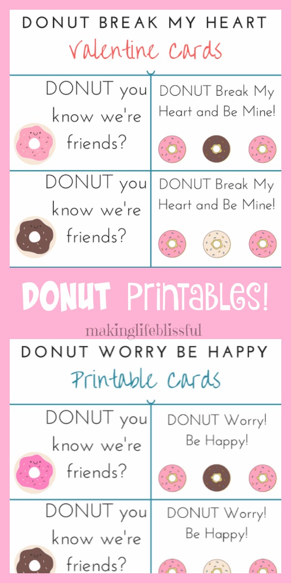 Donut Valentine's Day Cards – Mom. Wife. Busy Life. Printables