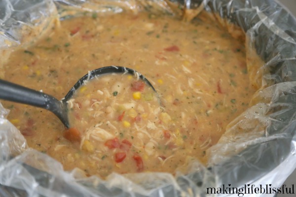 Slow Cooker White Bean Chicken Chili using food storage