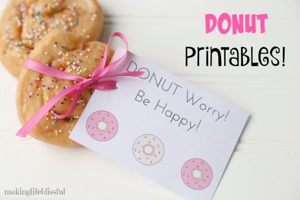 Free Donut Party Printables and Valentine Gift Tags | Making Life Blissful