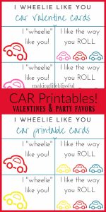 Car Valentine Cards Free Printable | Making Life Blissful