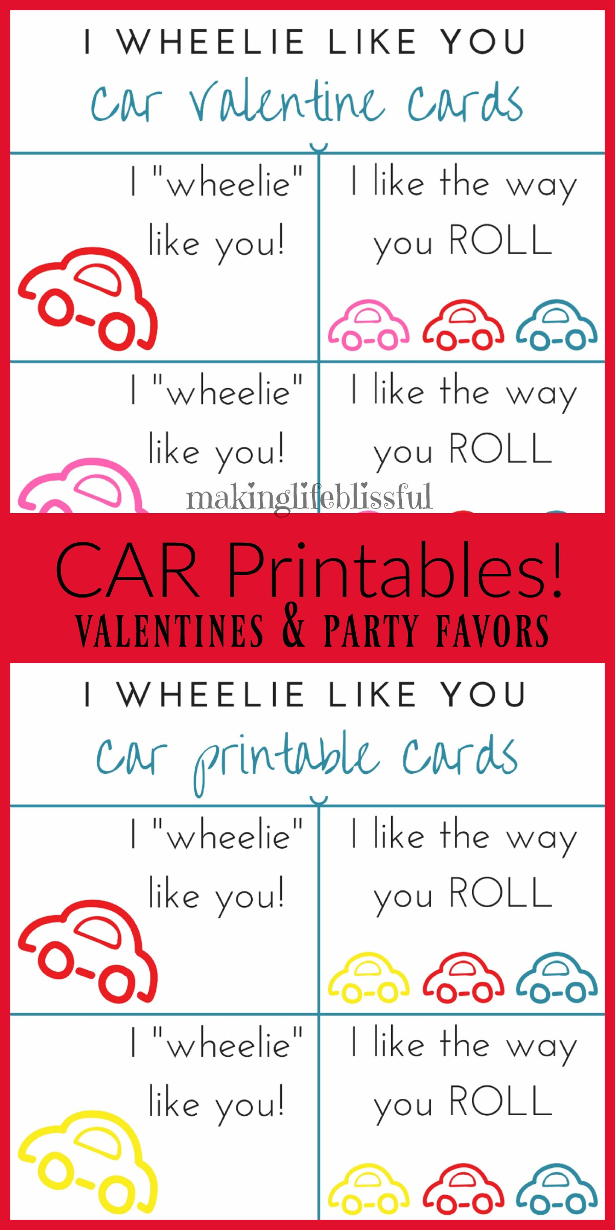 Free Printable Car Valentine Cards