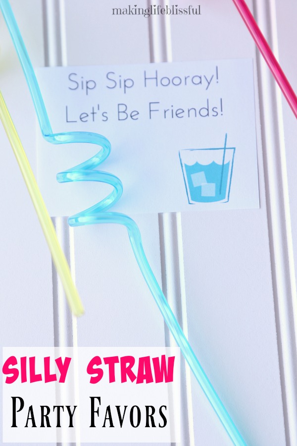 Sippin' Straw Party Favors and Valentine Printables