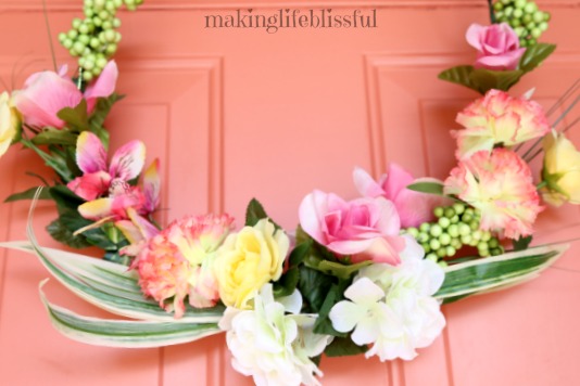 Beautiful Floral Wreath Under $10 to make!