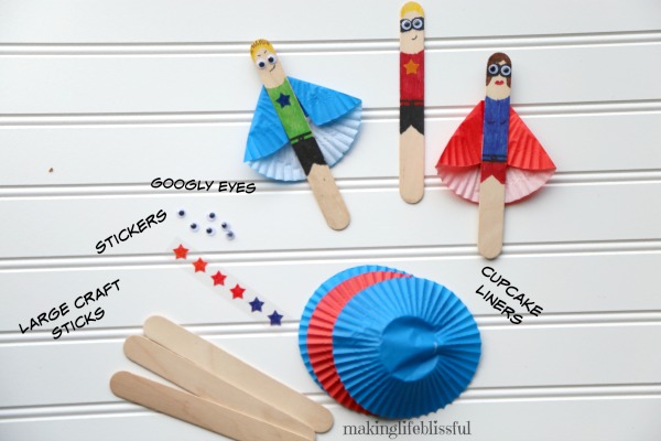 How to make popsicle stick superhero craft