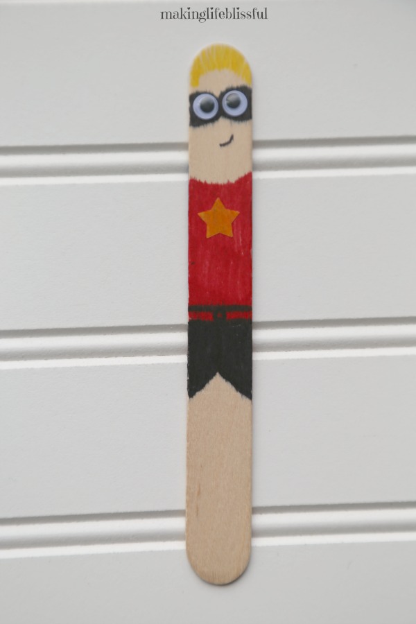 Incredibles Superhero Popsicle Stick Craft