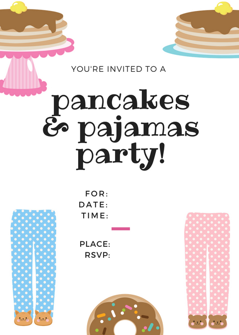 Free Pancakes & Pajamas Printable Invite