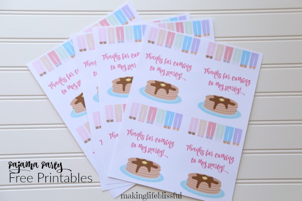 Pajama Party Printables