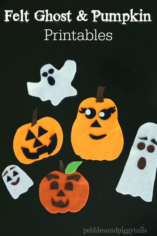 Felt Ghost Pumpkin Faces Printable