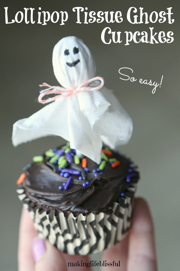 Tissue Ghost Cupcakes for kids to make!