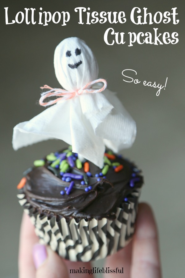 Lollipop Tissue Ghost Cupcakes For Halloween Making Life Blissful 7261