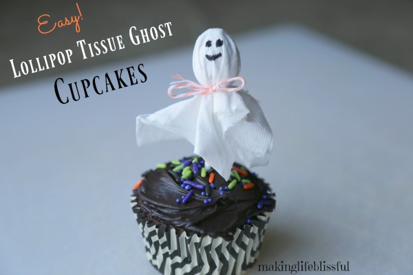 Lollipop Tissue Ghost CUPCAKES