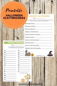 printable halloween scattergories games