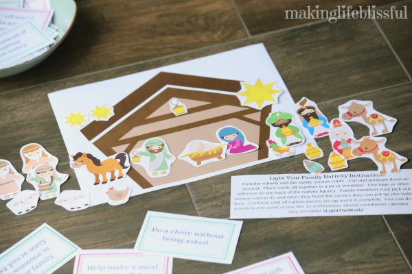 Free Printable Christmas Nativity and Kindness Cards