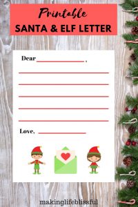 santa elf letter printable