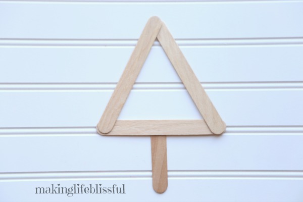 Popsicle Stick Christmas tree craft for kids