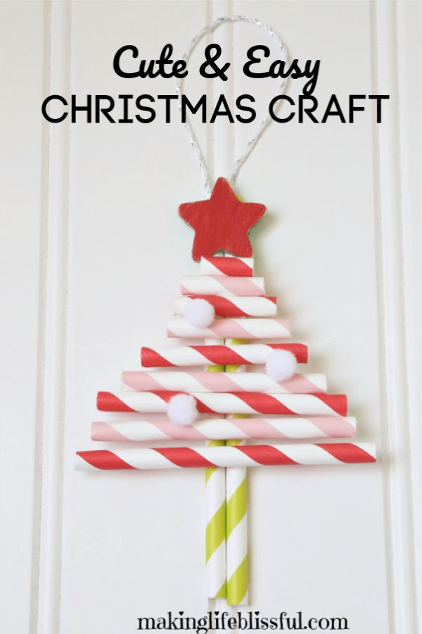 Christmas-tree-Straw-Craft