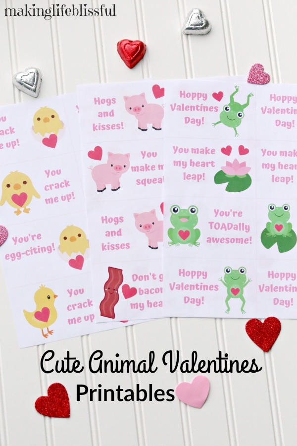 Cute Animal Valentine Printables