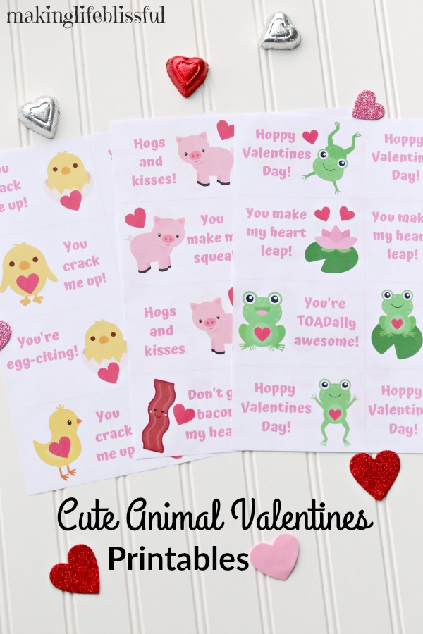 Free Baby Chick Printables Frog and Pig Valentines | Making Life Blissful