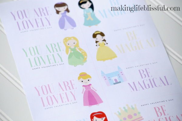 Free Printable Princess Valentines