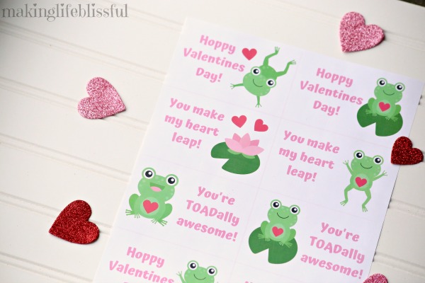 Printable frog Valentines