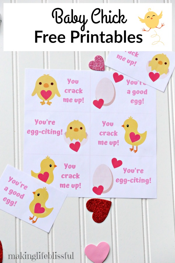 Free printable baby chick Valentines!