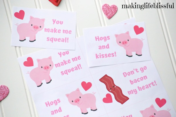 Cute Pig Printable Valentines