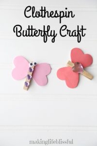valentine clothespin butterfly craft 2