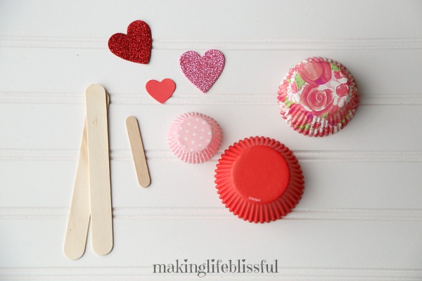 Easy Cupcake Liner Flower Craft for kids to make