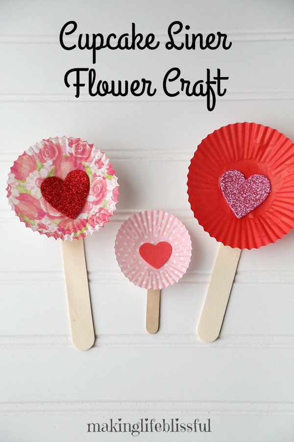 Easy Cupcake Liner Flower Craft for kids to make